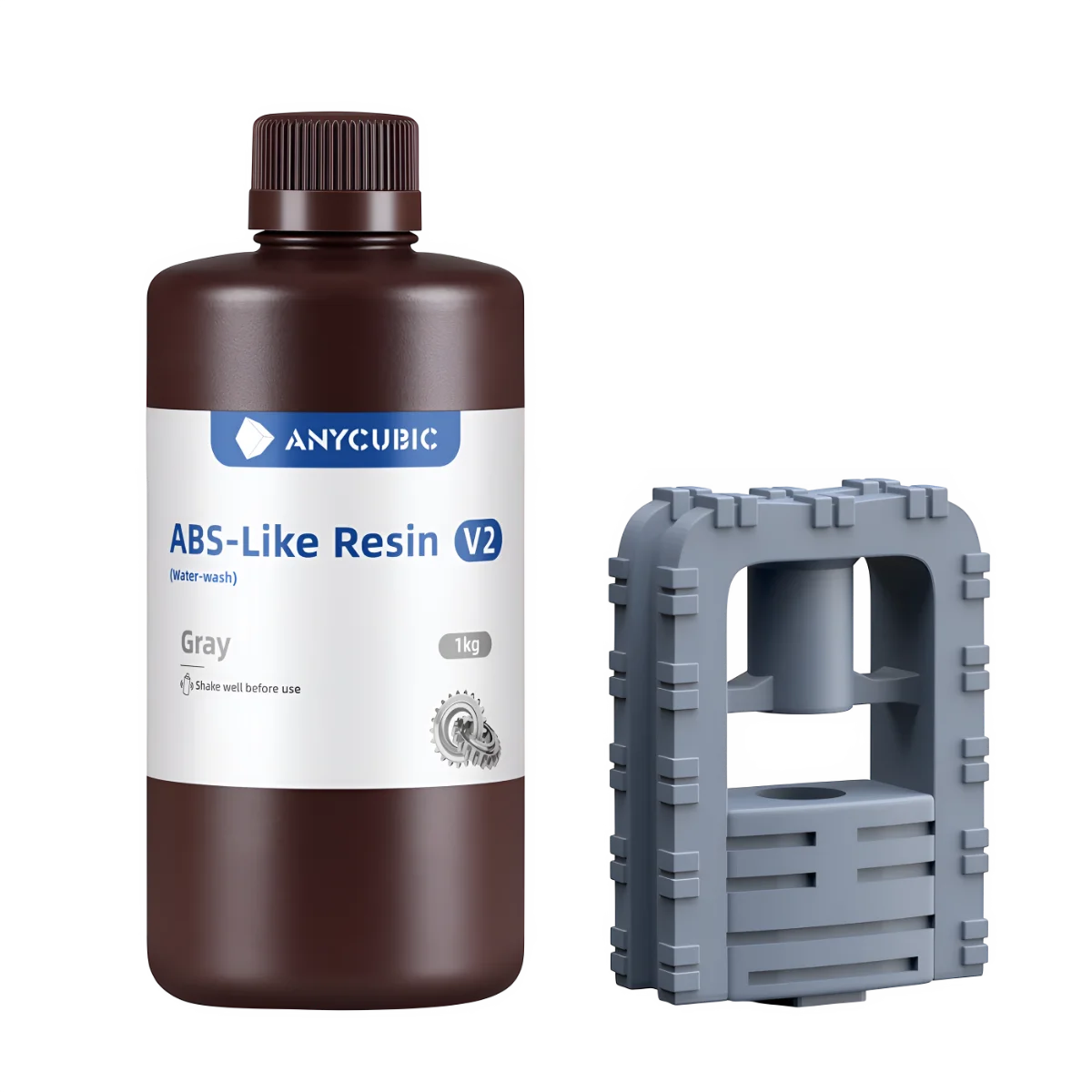 Anycubic ABS-Like Resin V2 ir atspausdintas mechanizmo korpusas